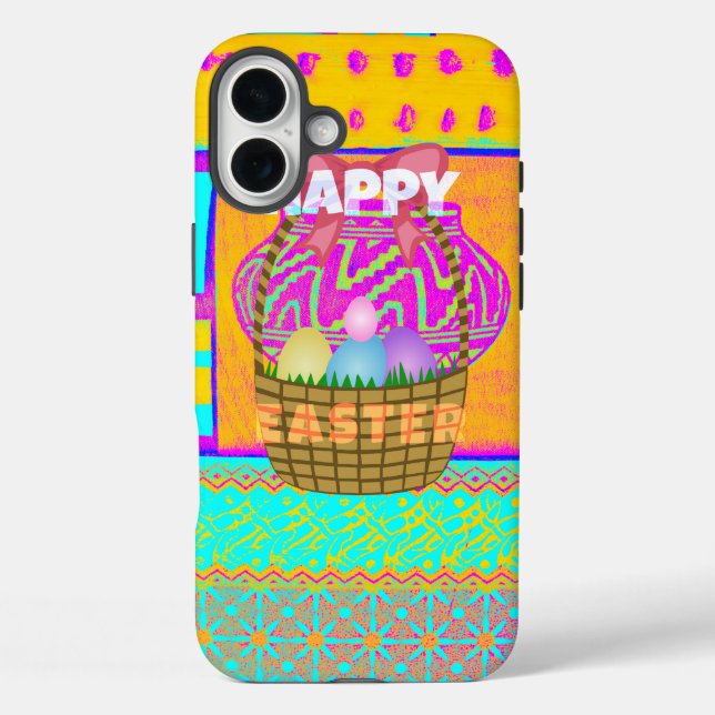 West African Inspired Easter Basket & Eggs Art  Case-Mate iPhone Case (Back)