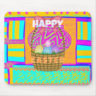 West African Inspired Easter Basket & Eggs Art Mouse Mat