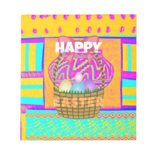 West African Inspired Easter Basket & Eggs Art  Notepad