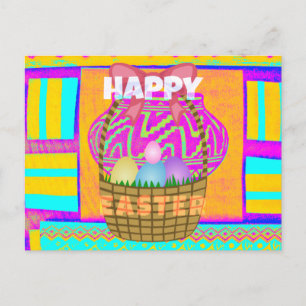West African Inspired Easter Basket & Eggs Art  Postcard