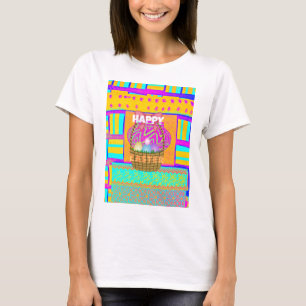 West African Inspired Easter Basket & Eggs Art  T-Shirt