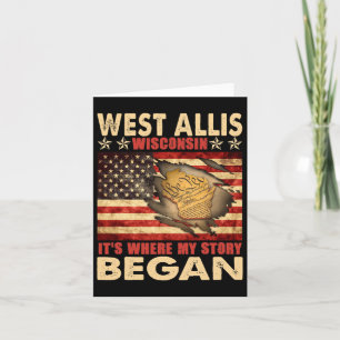 West Allis Wisconsin Usa Flag 4th Of July  Card