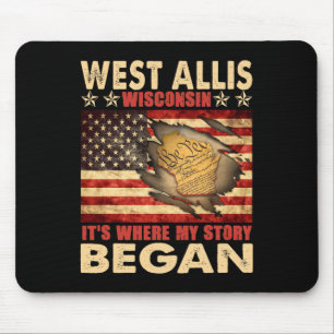 West Allis Wisconsin Usa Flag 4th Of July Mouse Mat
