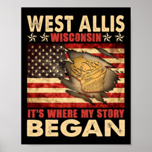 West Allis Wisconsin Usa Flag 4th Of July Poster