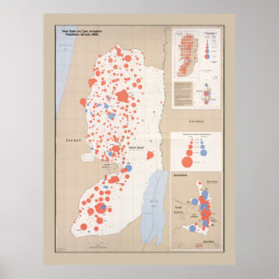 West Bank and East Jerusalem Map (1992) Poster