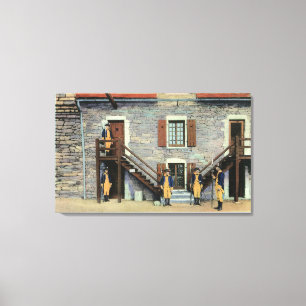West Barracks, Ethan Allen Stairway Scene Canvas Print