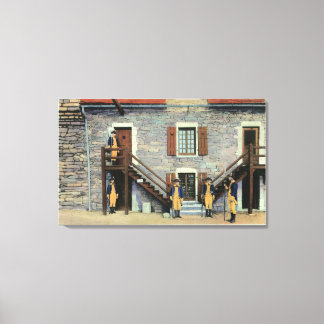 West Barracks, Ethan Allen Stairway Scene Canvas Print