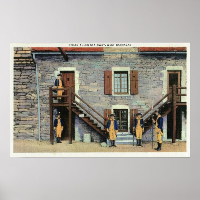 West Barracks, Ethan Allen Stairway Scene Poster (Front)
