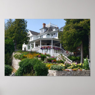 West Bluff Mansion on Mackinac Island, Michigan Poster