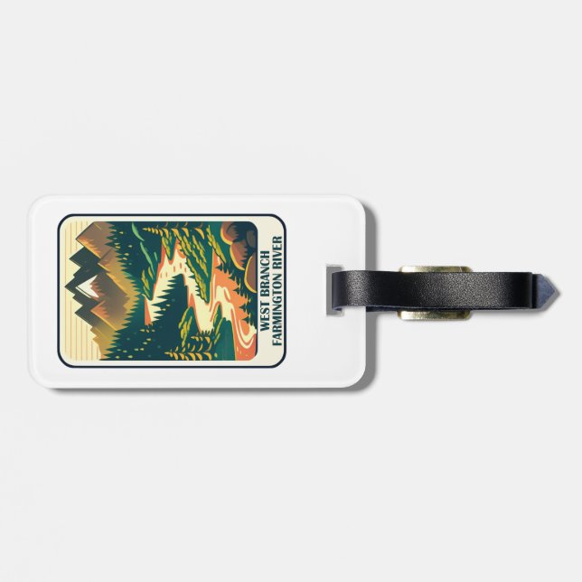 West Branch Farmington River Connecticut Colours Luggage Tag (Back Horizontal)
