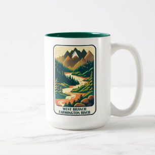 West Branch Farmington River Connecticut Colours Two-Tone Coffee Mug