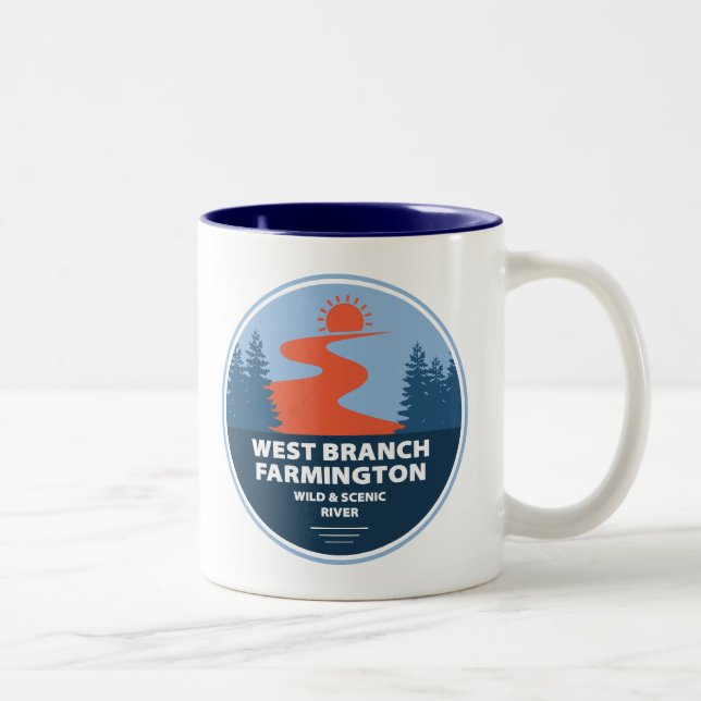 West Branch Farmington Wild And Scenic River Two-Tone Coffee Mug (Right)