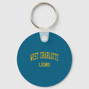 West charlotte high school hs charlotte nc vintage key ring