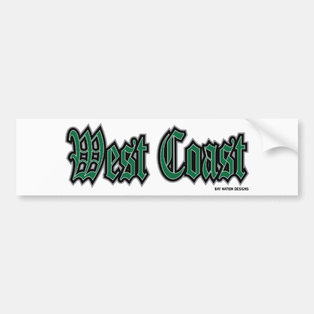 West Coast Bumper Sticker (Front)