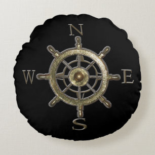 West Coast Compass Round Cushion