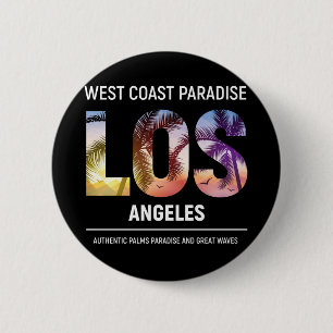 West coast , Los Angeles California, Los Angeles 6 Cm Round Badge