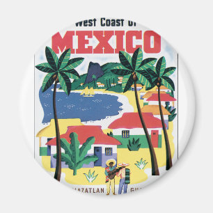 West Coast of Mexico Colourful graphic Magnet