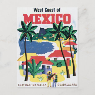 West Coast of Mexico Vintage Postcard