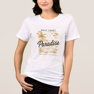 West Coast Paradise Aesthetic Summer White T-Shirt Tri-Blend Shirt