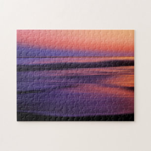 West Coast Sunset Ocean Abstract Jigsaw Puzzle