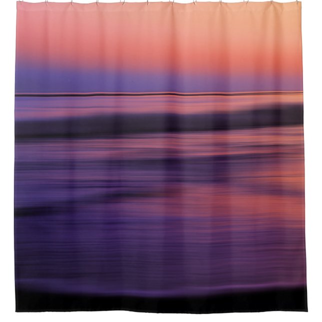 West Coast Sunset Ocean Abstract Shower Curtain (Front)