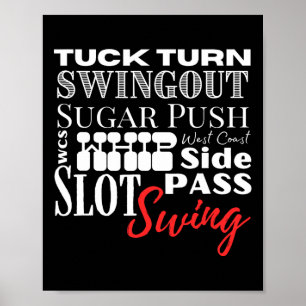 West Coast Swing Dance Wcs Dancing Terms Dancer Ba Poster