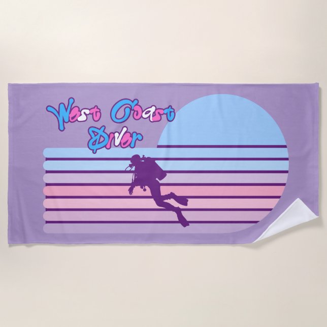 West Coast Trans Diver Beach Towel (Front)