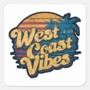 West Coast Vibes Square Sticker