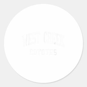 West Creek High School Hs Clarksville Tn Retro Spo Classic Round Sticker