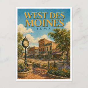 West Des Moines Iowa Valley Junction GeoSaga Postcard
