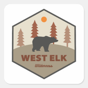 West Elk Wilderness Colorado Bear Square Sticker