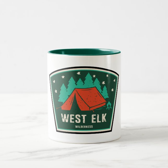 West Elk Wilderness Colorado Camping Two-Tone Coffee Mug (Center)