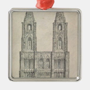 West Front of Strasbourg Cathedral Metal Tree Decoration