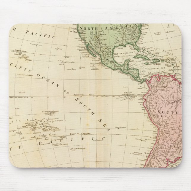 West Hemisphere map Mouse Mat (Front)