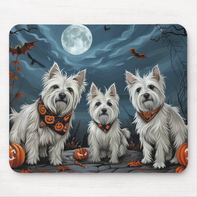 West Highland Halloween Spooky Mouse Mat (Front)