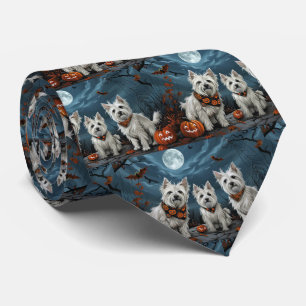 West Highland Halloween Spooky Tie