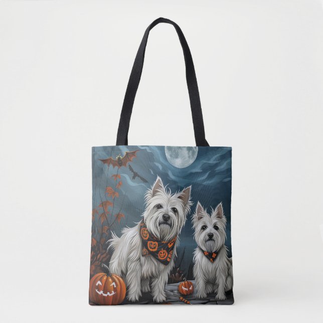West Highland Halloween Spooky Tote Bag (Front)