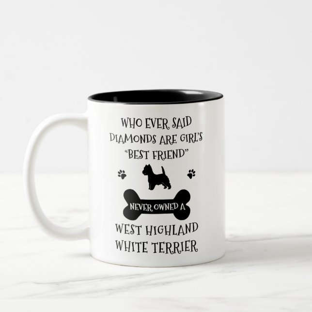 West Highland Terrier Best Friend  Two-Tone Coffee Mug (Left)