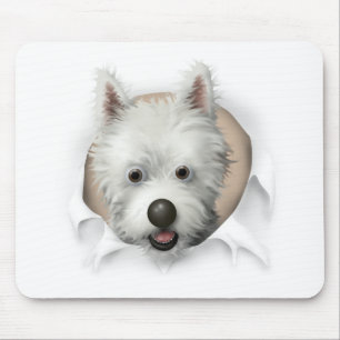 West Highland Terrier Busting Out Mouse Mat