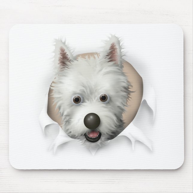 West Highland Terrier Busting Out Mouse Mat (Front)