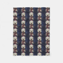 West Highland Terrier Christmas Fleece Blanket