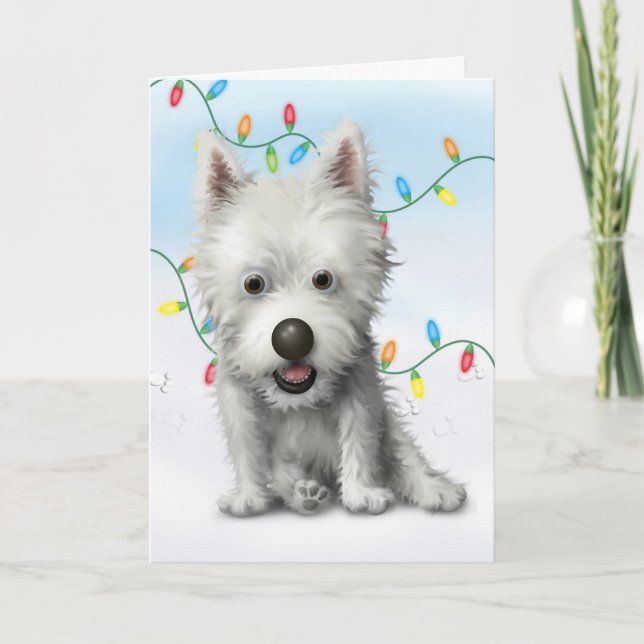 West Highland Terrier Christmas Holiday Card (Front)