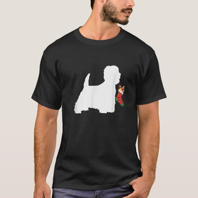 West Highland Terrier Christmas Westie Stocking St T-Shirt (Front)
