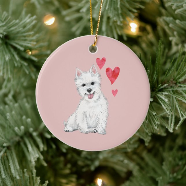 West Highland Terrier Customisable Westie Ceramic Tree Decoration (Tree)