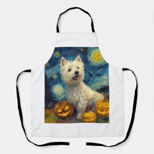 West Highland Terrier Cute Dog Halloween Jack O La Apron