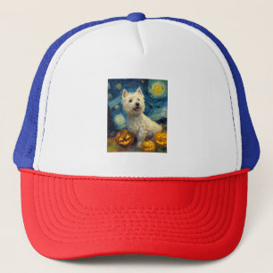 West Highland Terrier Cute Dog Halloween Jack O La Trucker Hat