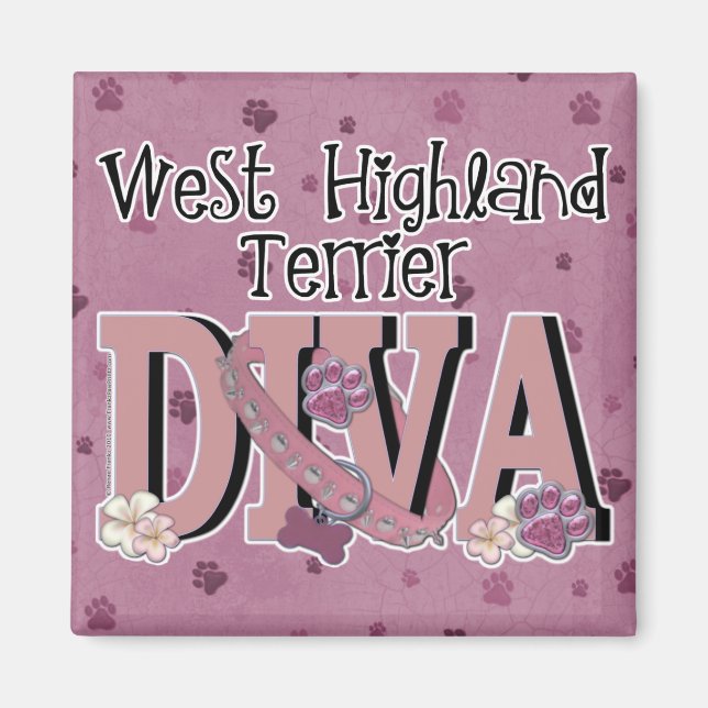 West Highland Terrier DIVA Magnet (Front)