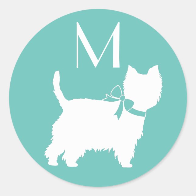 West Highland Terrier Dog Puppy Westie Classic Round Sticker (Front)