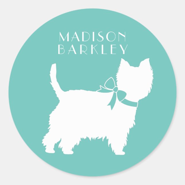 West Highland Terrier Dog Puppy Westie Classic Round Sticker (Front)