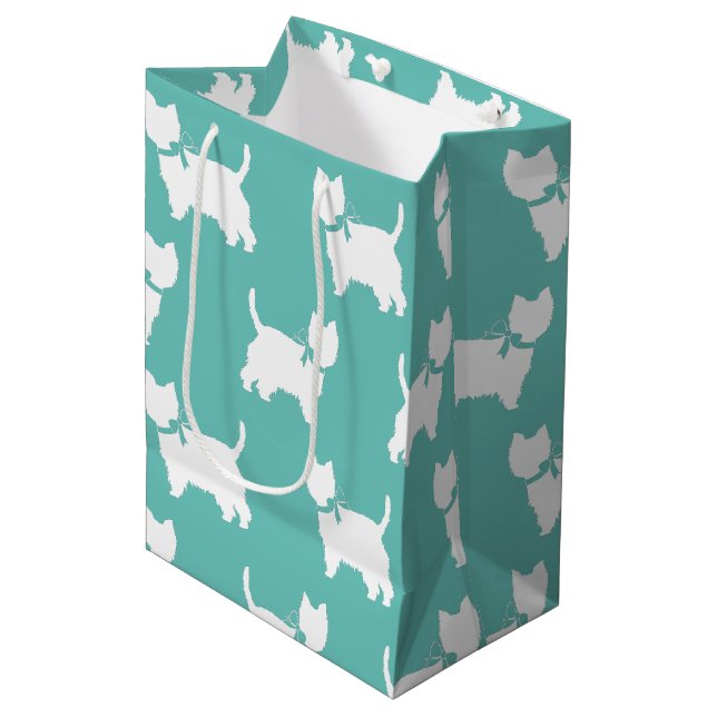 West Highland Terrier Dog Puppy Westie Medium Gift Bag (Front Angled)